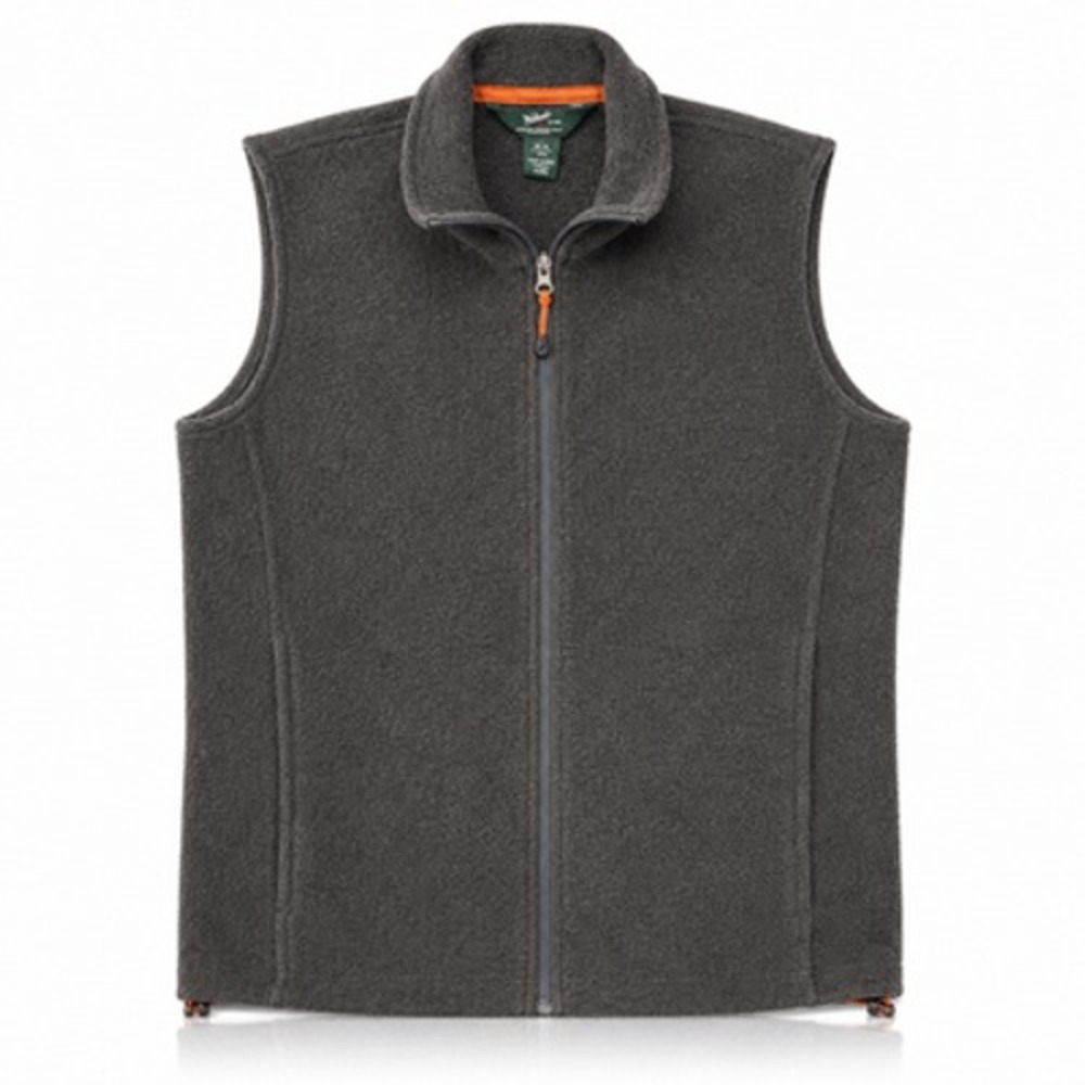 Woolrich Mens M Gray Fleece Full Zip Vest Stand Collar Pockets Outdoor